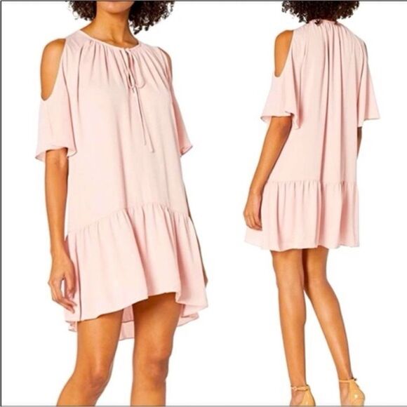 Amanda Uprichard Pink Ora Flutter Sleeve Mini Dress - Picture 2 of 5